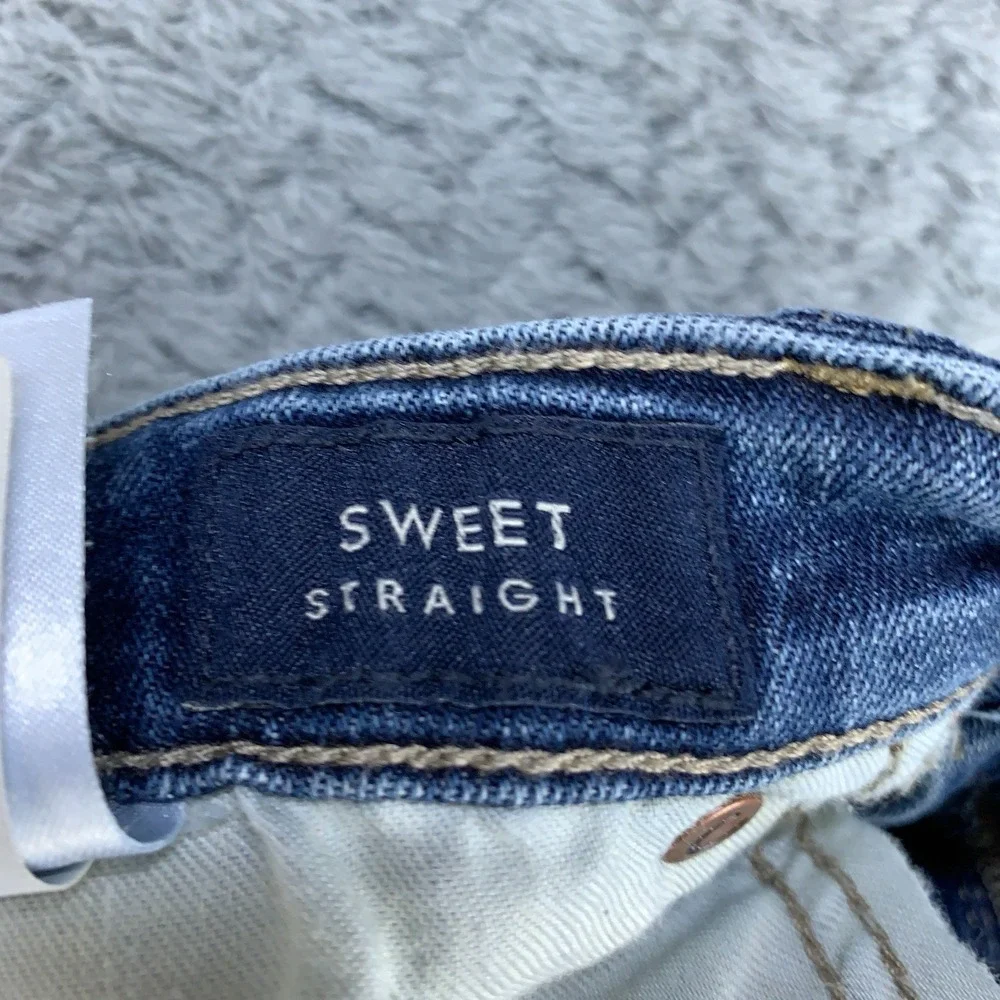 Lucky Brand Sweet Straight Jeans Womens 8/29 Blue Denim Mid Rise Crop Raw Hem